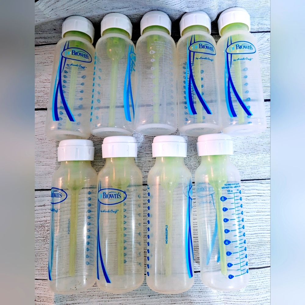 Lot of 9 Dr Brown's 8oz Bottles